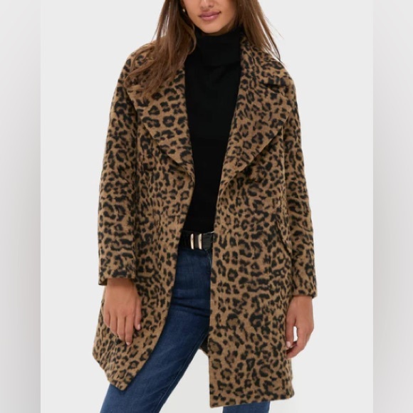 Tuckernuck Coat Leopard Brushed Wool Harley Peacoat Overcoat Sz L - Picture 8 of 15